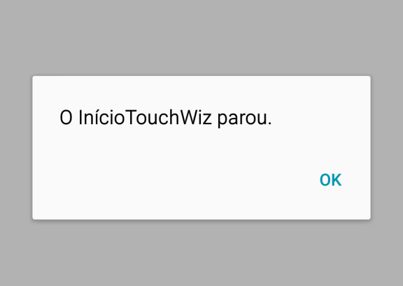 o início touchwiz parou