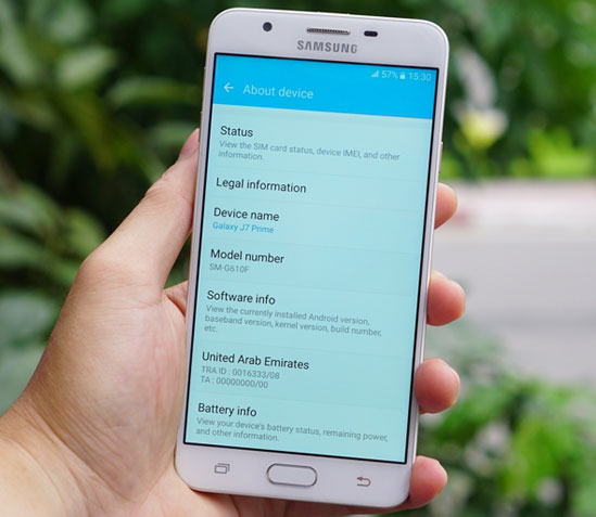 galaxy j7 prime frente