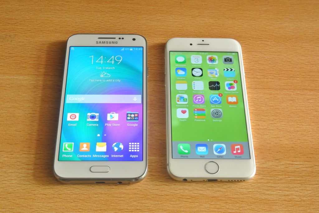 galaxy e5 vs iphone 6