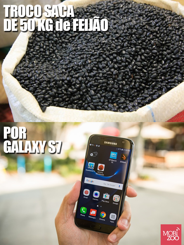 troco feijao por galaxy s7