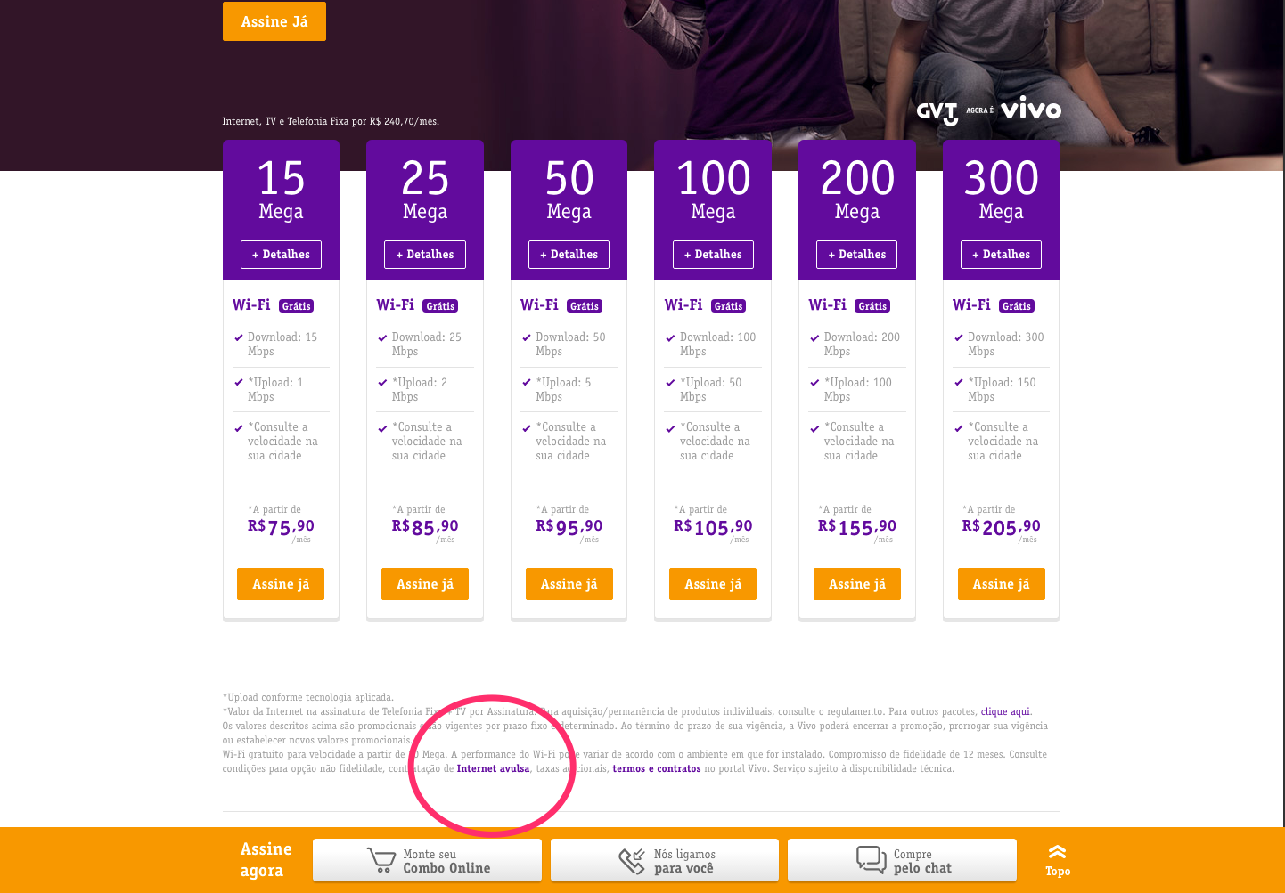 como contratar internet avulsa vivo