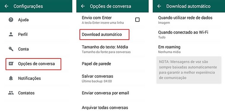 Desativar download automático no Whatsapp - Mobizoo
