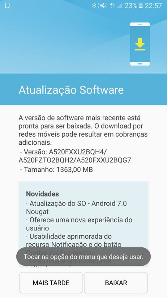 Atualização galaxy A5 2017 Android 7 - Mobizoo