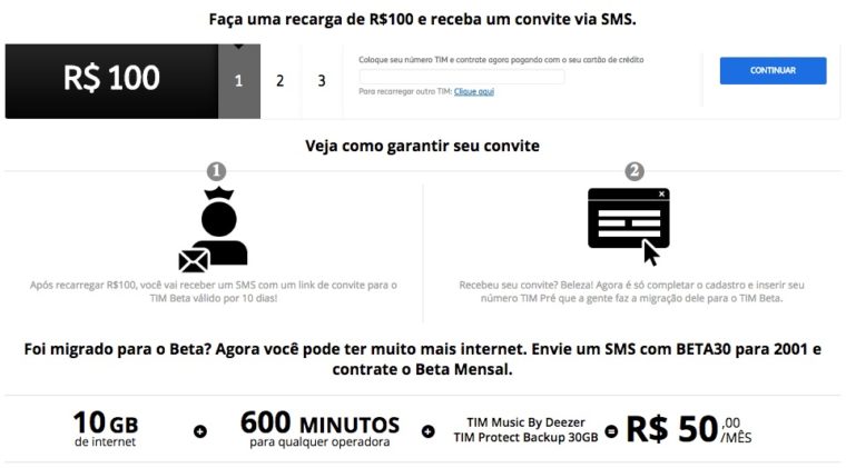 Promoção Convite TIM Beta - Mobizoo