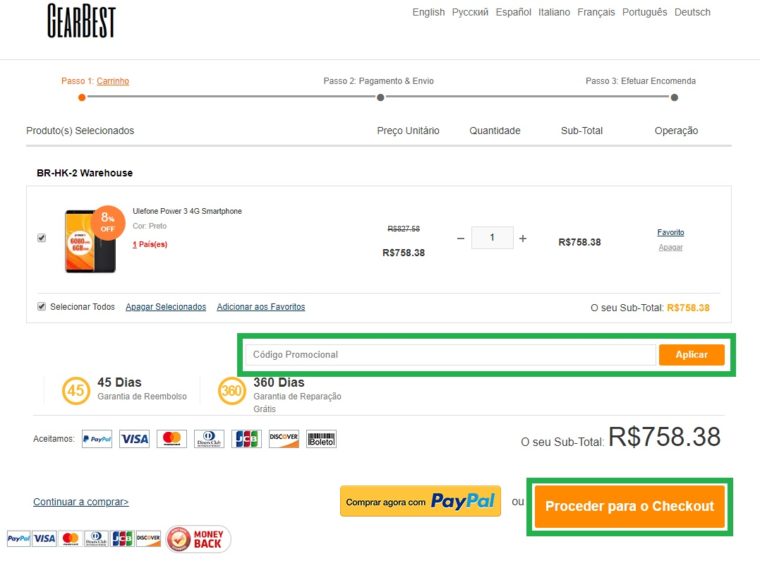 Como comprar na GearBest (em 2018): usando um cupom Como comprar na GearBest (em 2018): usando um cupom