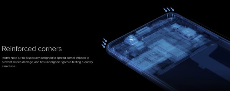Xiaomi Redmi Note 5: cantos reforçados