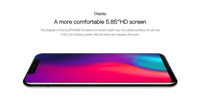 ELEFONE A4: Tela notch