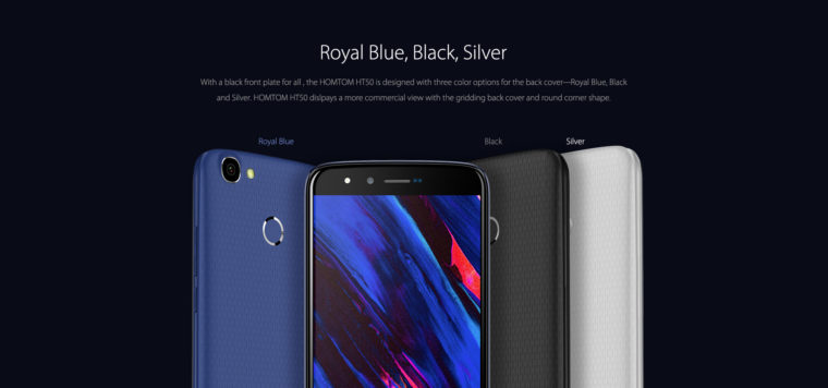 Homtom HT50: cores disponíveis