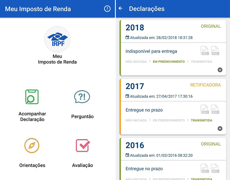 Imposto de renda no celular: app para Android e iOS é idêntico