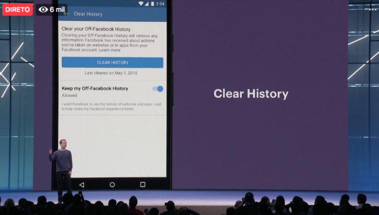F8 2018: limpeza do histórico de navegação no Facebook