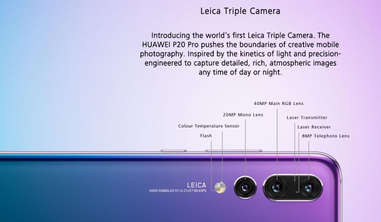 Huawei P20 Pro: três câmeras traseiras