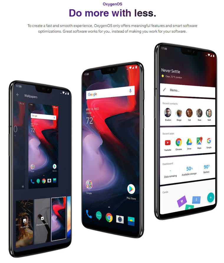 OnePlus 6: destaques, OxygenOS