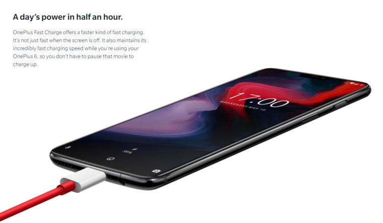 OnePlus 6: destaques, Dash Charge