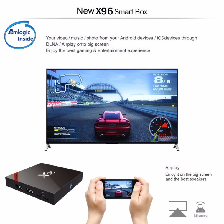 TV Box X96: usabilidade, miracast