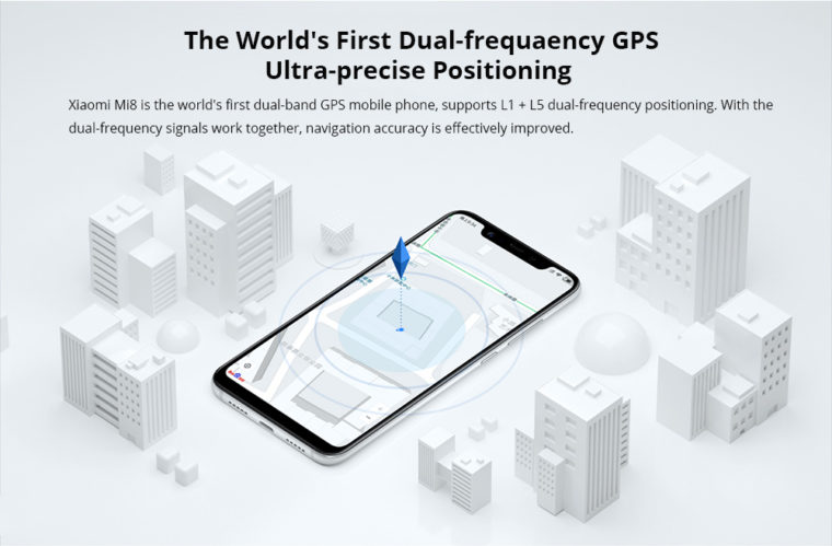 Xiaomi Mi 8 : recursos, Dual GPS
