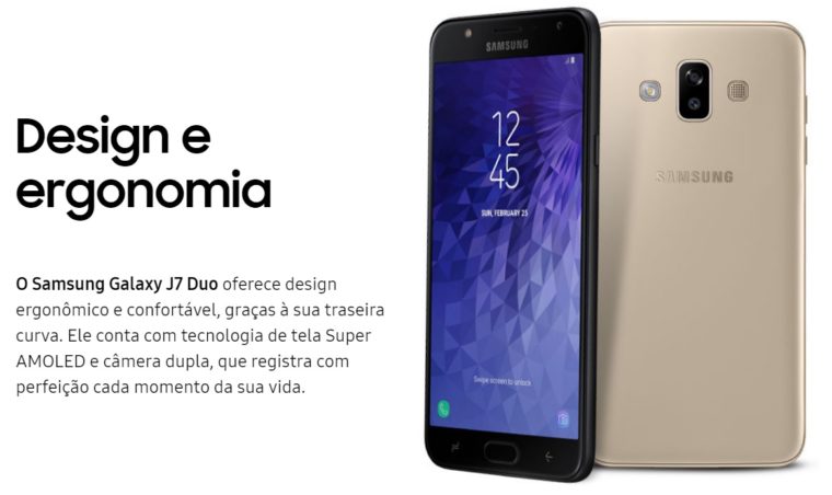 Galaxy J7 Duo: Design e construção