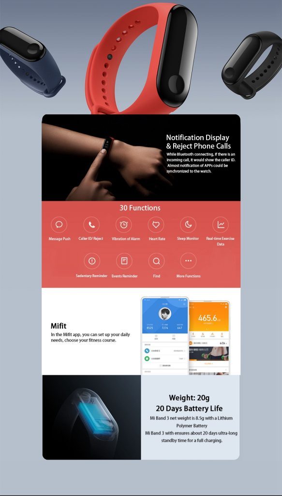 Xiaomi Mi Band 3: principais recursos Xiaomi Mi Band 3: principais recursos