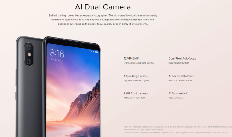 Xiaomi Mi Max 3: Câmeras