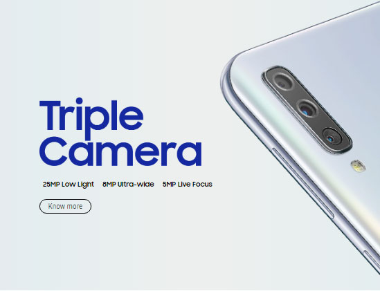 Galaxy A50: câmera tripla