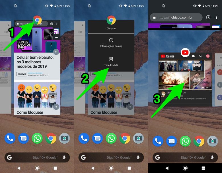 Motorola One Vision: usar dois aplicativos ao mesmo tempo (tela dividida)
