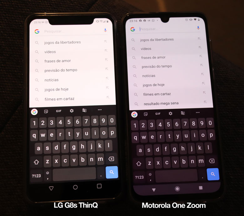 Comparativo telas OLED: Motorola vs LG