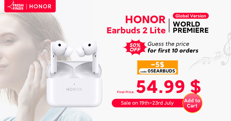 Oferta de lançamento - Honor Earbuds 2 Lite