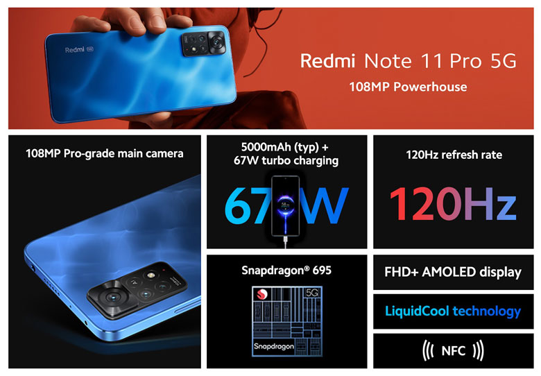Destaques do Redmi Note 11 Pro 5G