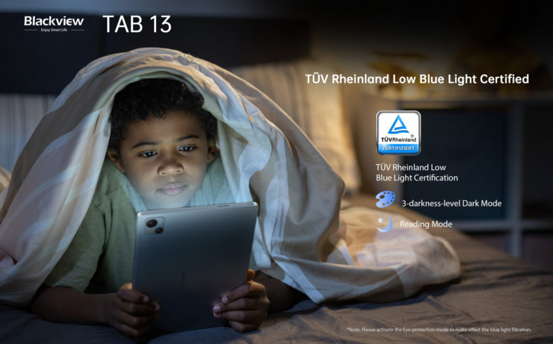 Filtro de luz azul na tela do Blackview Tab 13