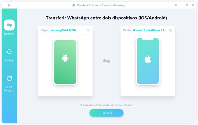 Transferir WhatsApp pelo Tenorshare iCareFone Transfer