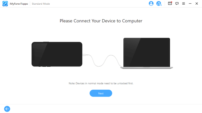 Como resolver problemas no iOS com o iMyFone Fixppo - Passo 2