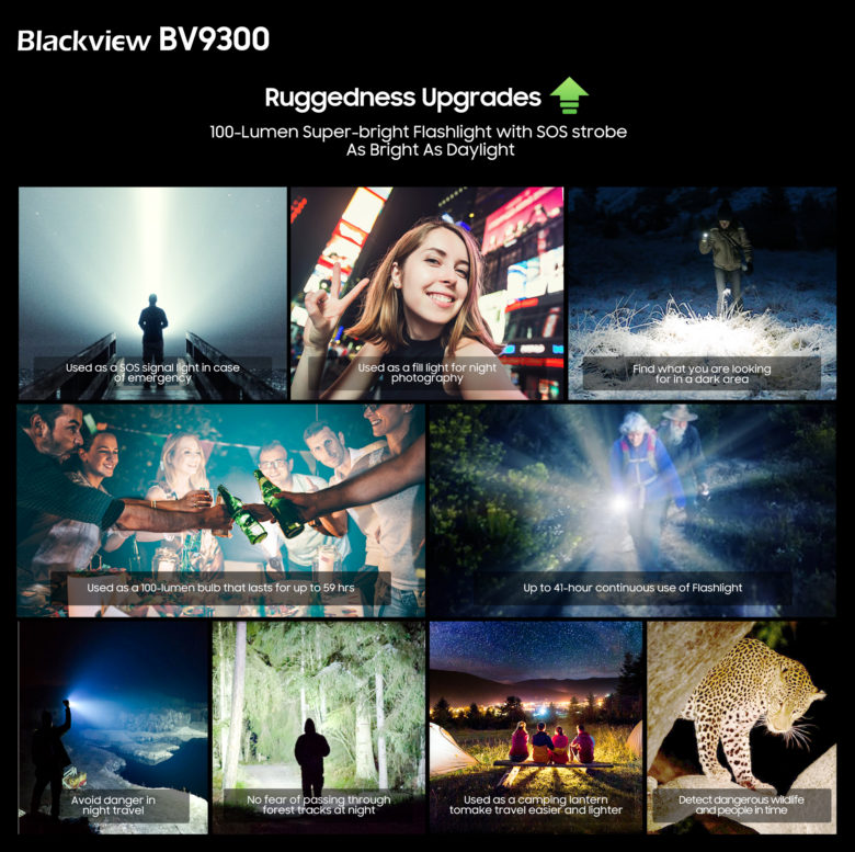 Imagem da lanterna do celular Blackview BV9300
