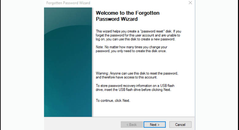 Criando pendrive bootável pelo Password Reset Wizard - Passo 1