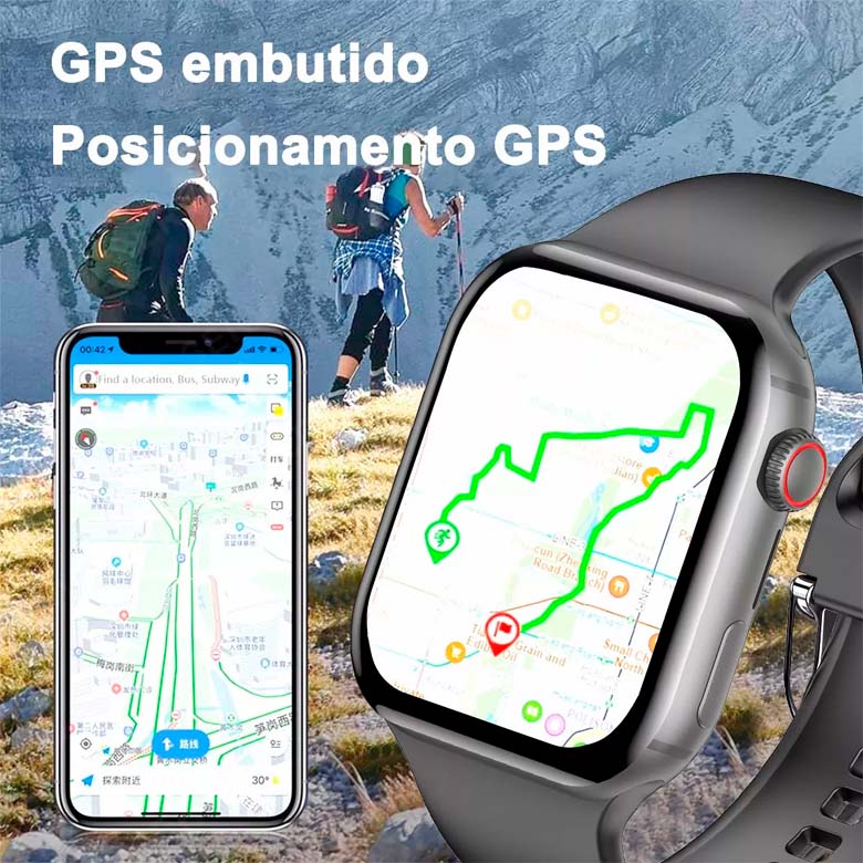 Imagem do GPS integrado do smartwatch BYSL DM60