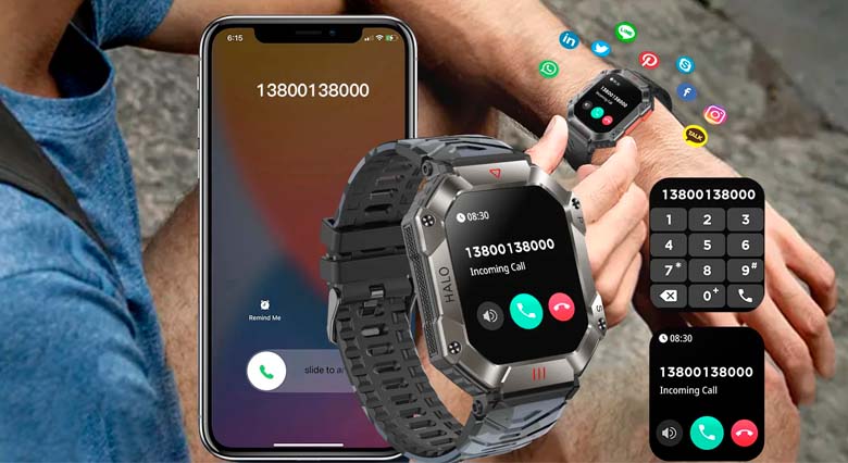 Smartwatch MASX KR80 tem chamadas no pulso