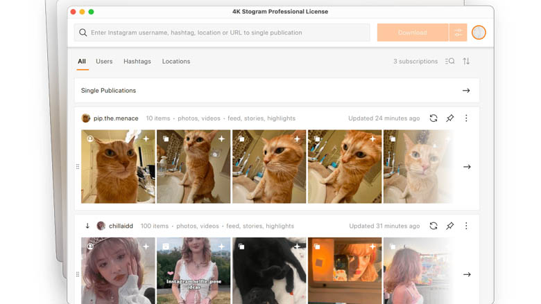 Imagem mostrando como baixar vídeos do Instagram com o 4K Stogram