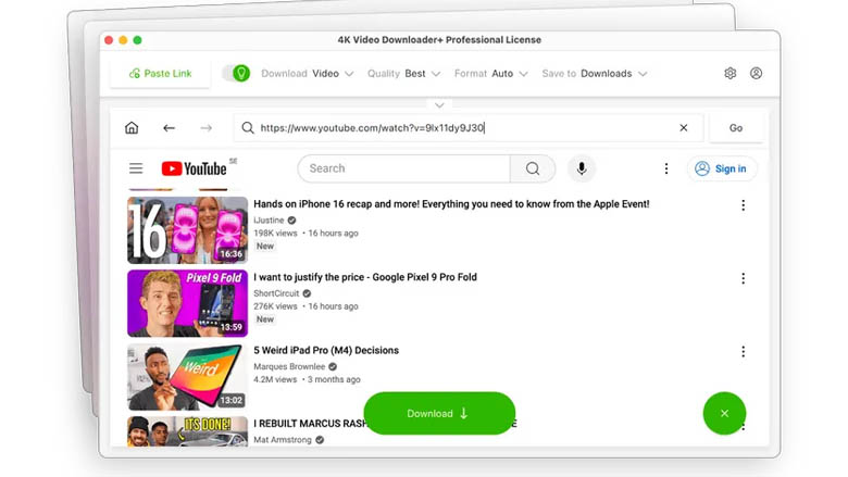 Imagem mostrando como baixar vídeos do Instagram com o 4K Video Downloader+