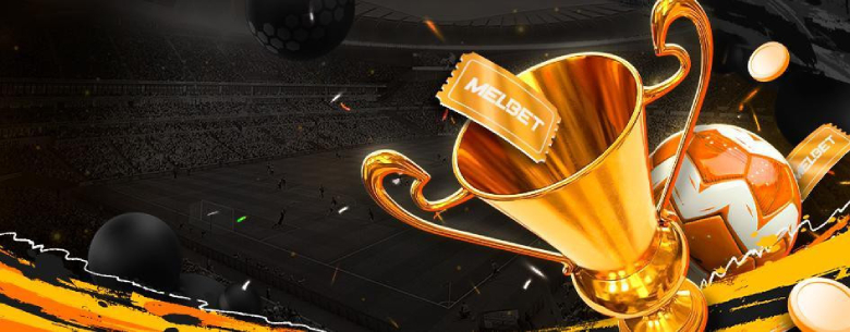 Imagem mostrando tickets voando, um troféu dourado e uma boa de futebol
