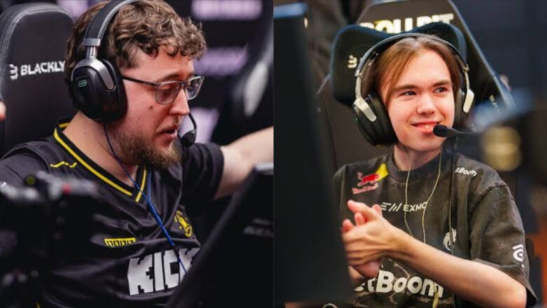 Como os resultados da maratona de setembro podem mudar o ranking da HLTV Imagem mostrando dois jogadores de CS2 durante evento de e-sports